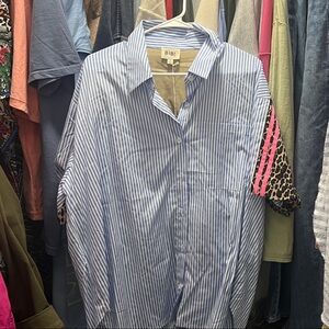 BiBi Light Blue Striped Shirt - NEW WITH TAG